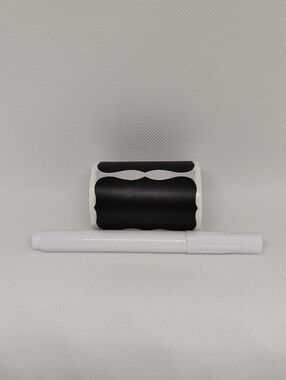 Source Unknown Black & White Chalkboard Style Label Stickers with White Marker